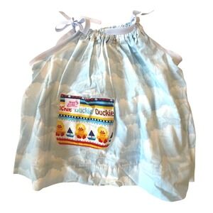 Dress A Girl Around The World Blue Cloud‎ Pillowcase Dress Duckie Pocket Girls